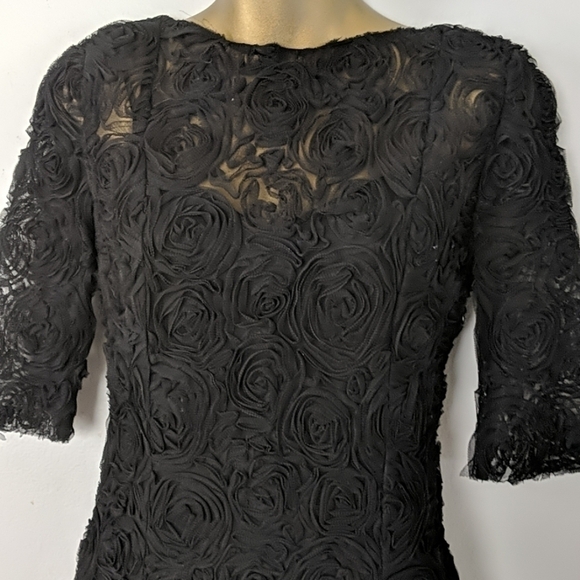 Rachel Roy black floral lace open back dress size 4 - Picture 3 of 8